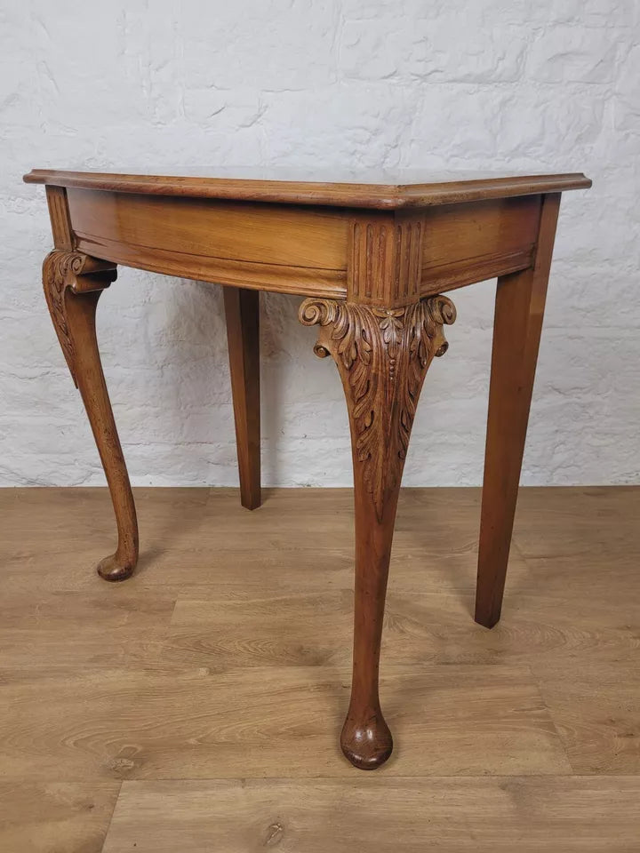 Walnut Occasional Side Table Carved Vintage Antique Style Postage Available