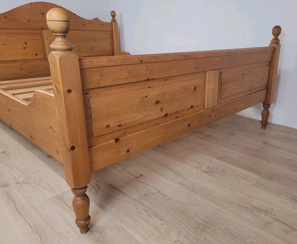 Victorian Sleigh Bed Frame Queen Country Pine Farmhouse 19thC Delivery Available