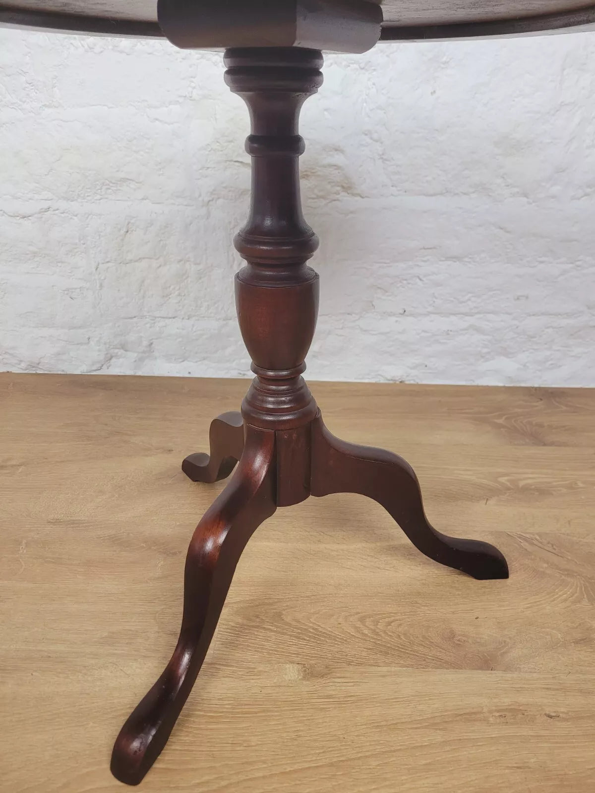 Victorian Tripod Wine Table Leather Gilt English Circular Postage Available