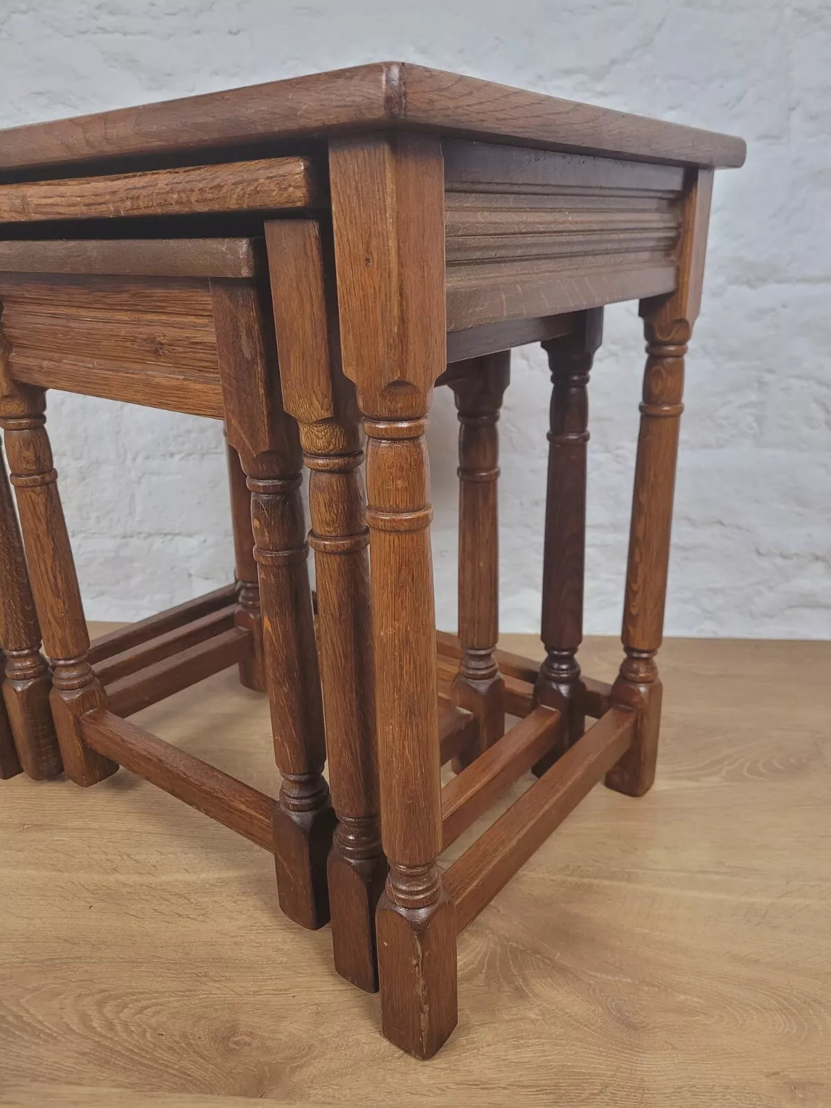 Vintage Nest of Tables Oak Country Rectangular Postage Available