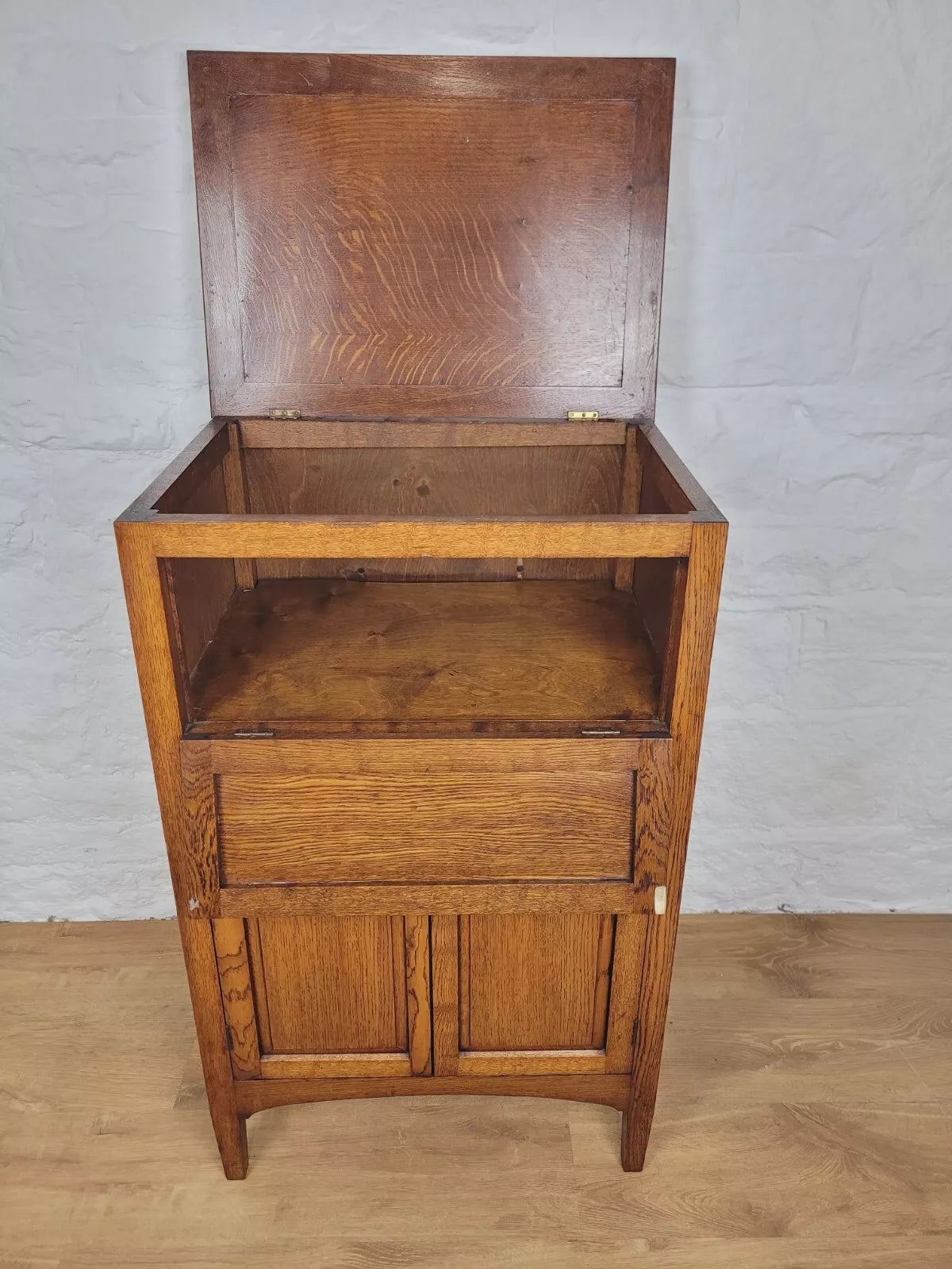 Oak Cupboard Cabinet Blanket Box Early 20th Century Postage Available