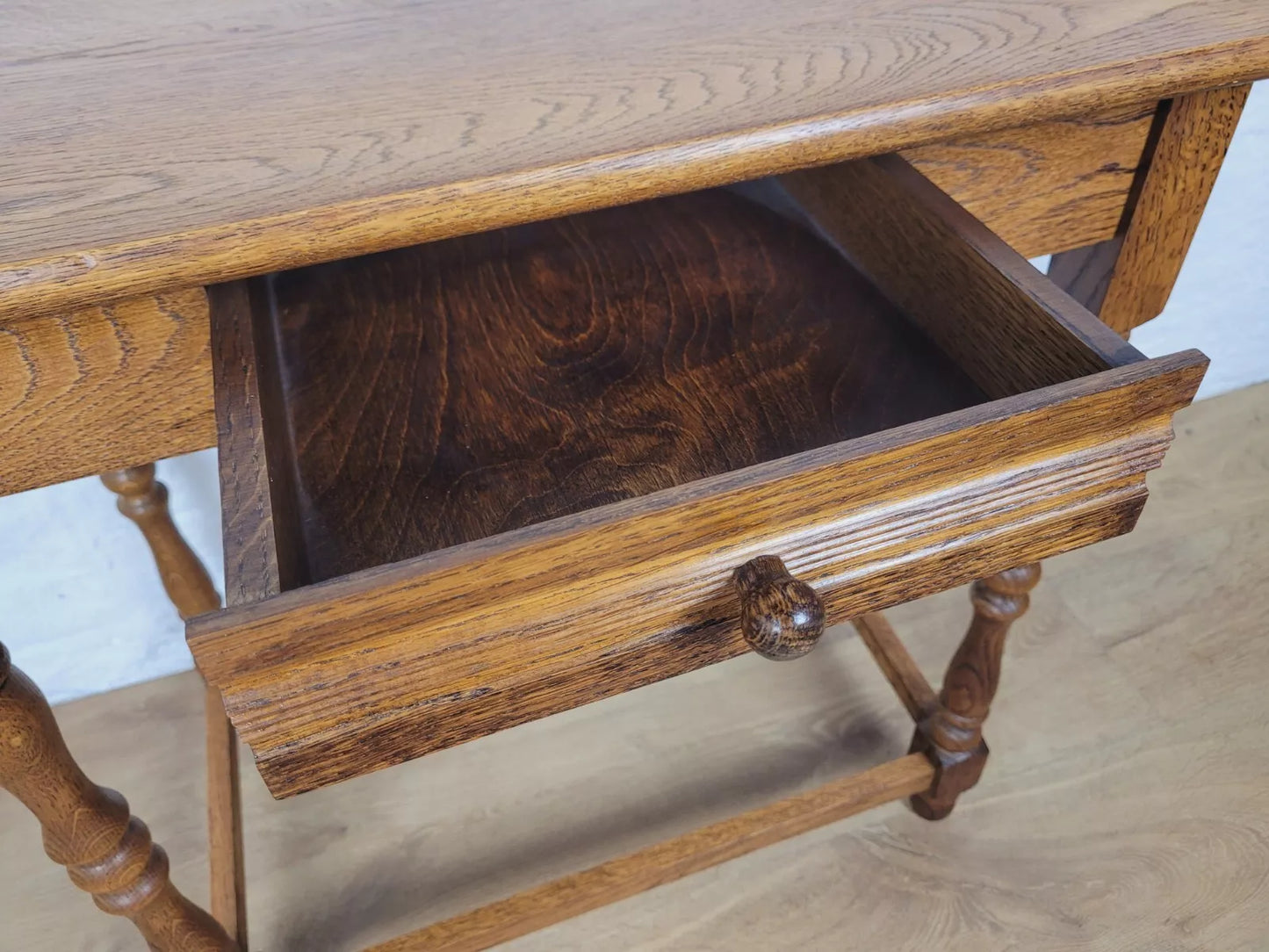 English Side Table Oak Mid Century Hall Table Drawer Country Postage Available