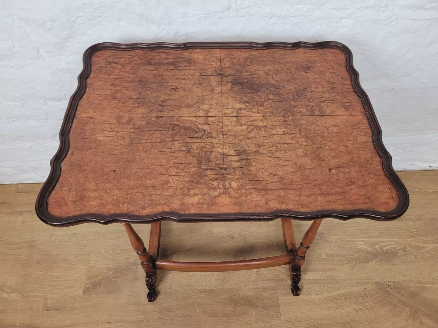 Victorian Side Table Scalloped Edge Carved Foliage Mahogany Postage Available