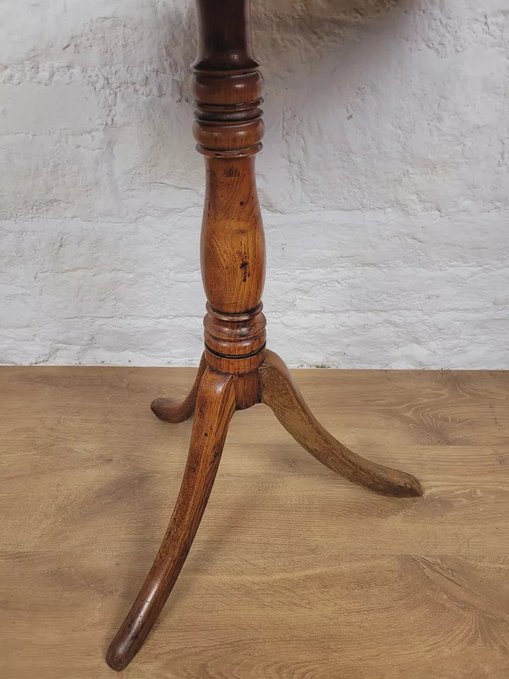 Tripod Tilt Top Table Oval Brass Inset 19th Century Mahogany Postage Available