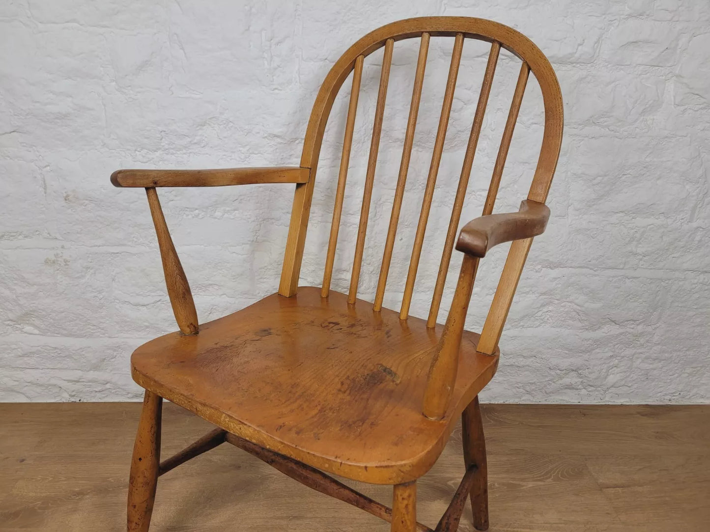 Vintage Carver Armchair Mid 20th Century Beech Spindle Back Postage Available