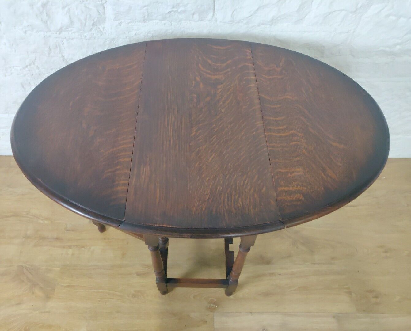 Oak Drop Leaf Table Gateleg Turned Legs Antique Victorian Postage Available