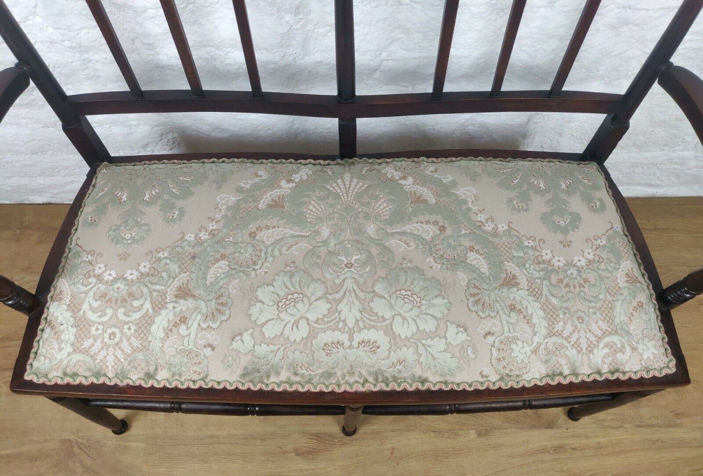 Edwardian Two Seater Settee Sofa Floral Upholstered Antique Delivery Available