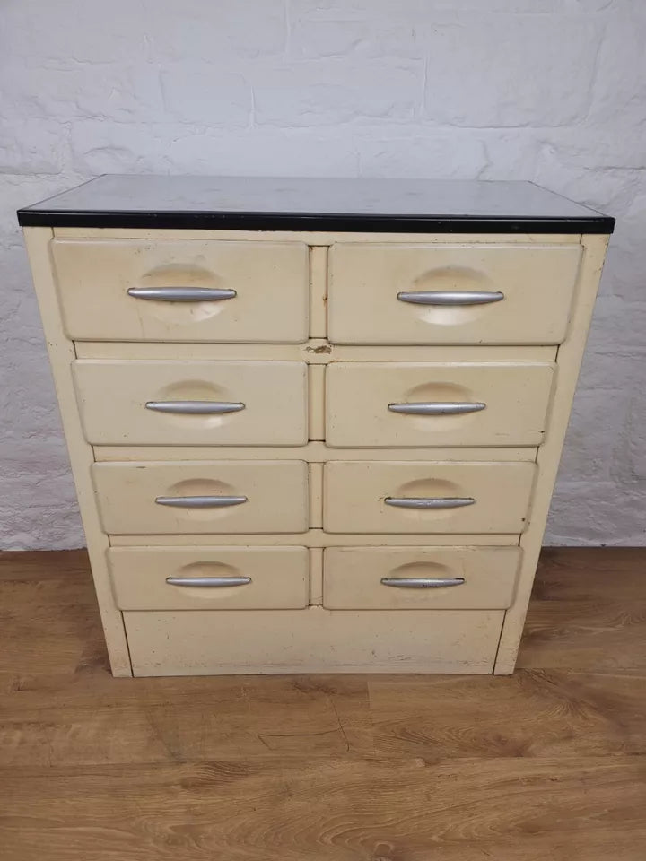 Industrial Metal Tool Cabinet Vintage Drawers Ivory Delivery Available