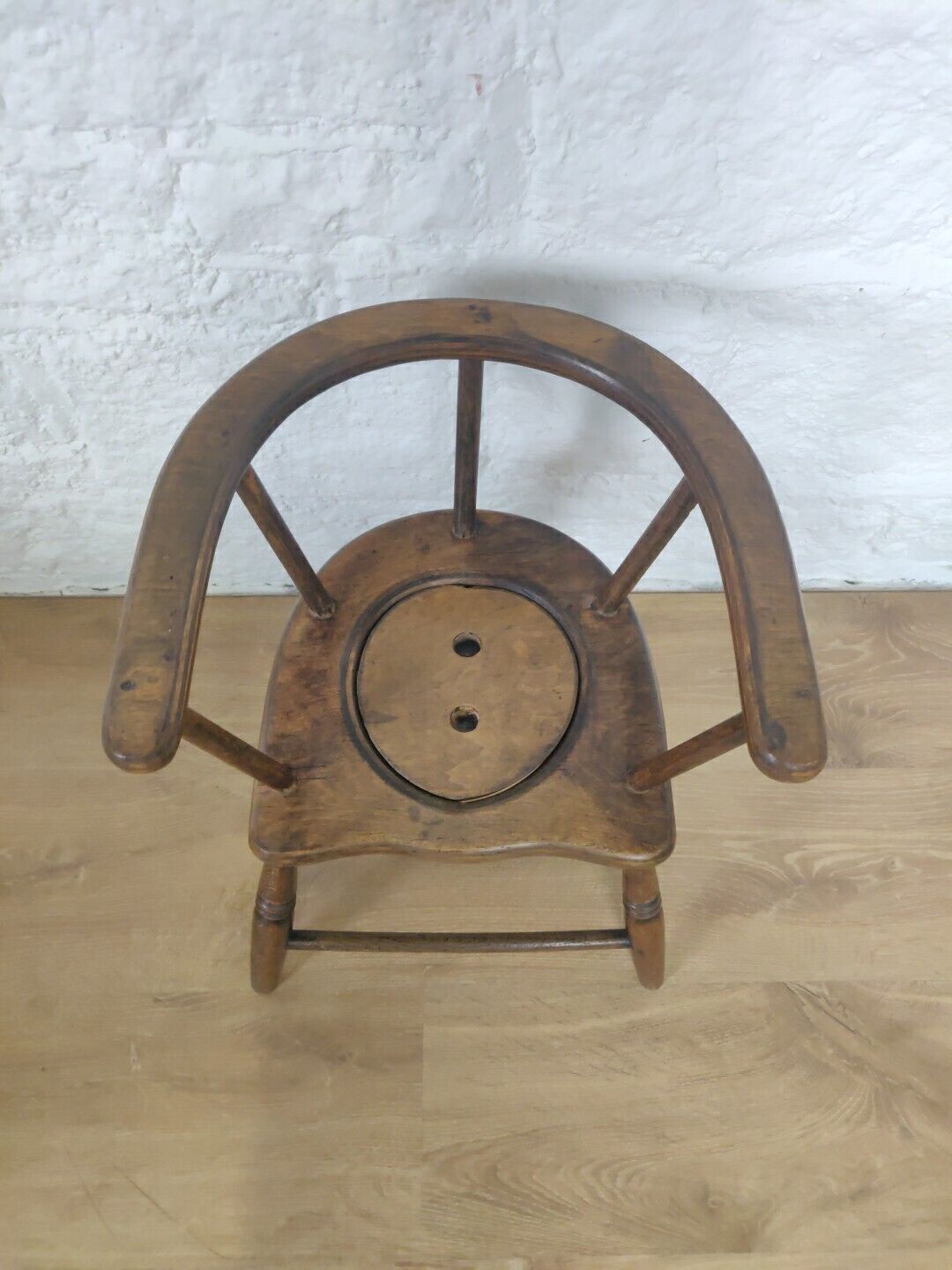 Victorian Child's Potty Chair Beech Spindle Back Postage Available