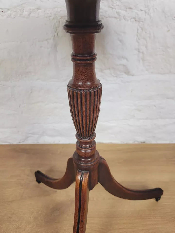 Victorian Pedestal Tripod Table English Carved Turned Postage Available