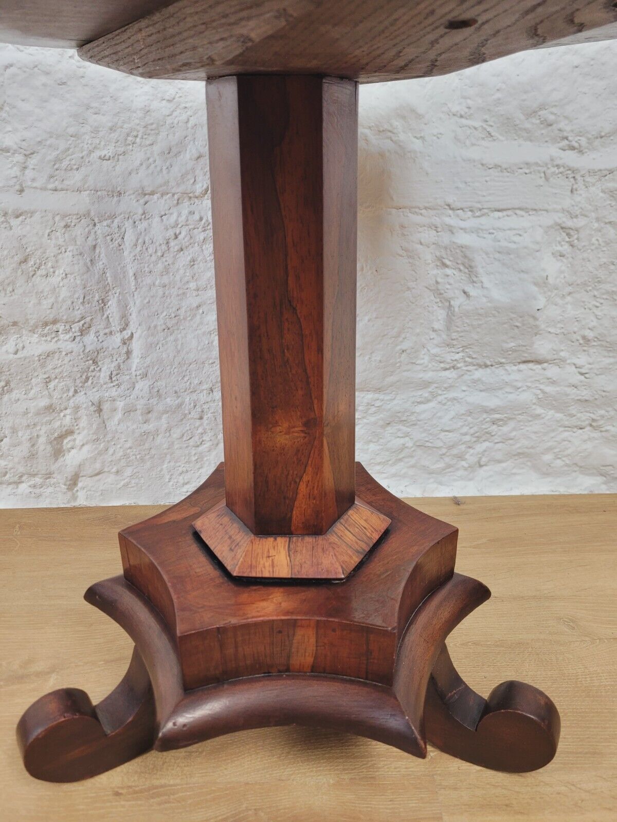 Pedestal Table Octagonal Rosewood Scroll Feet 19th Century Postage Available