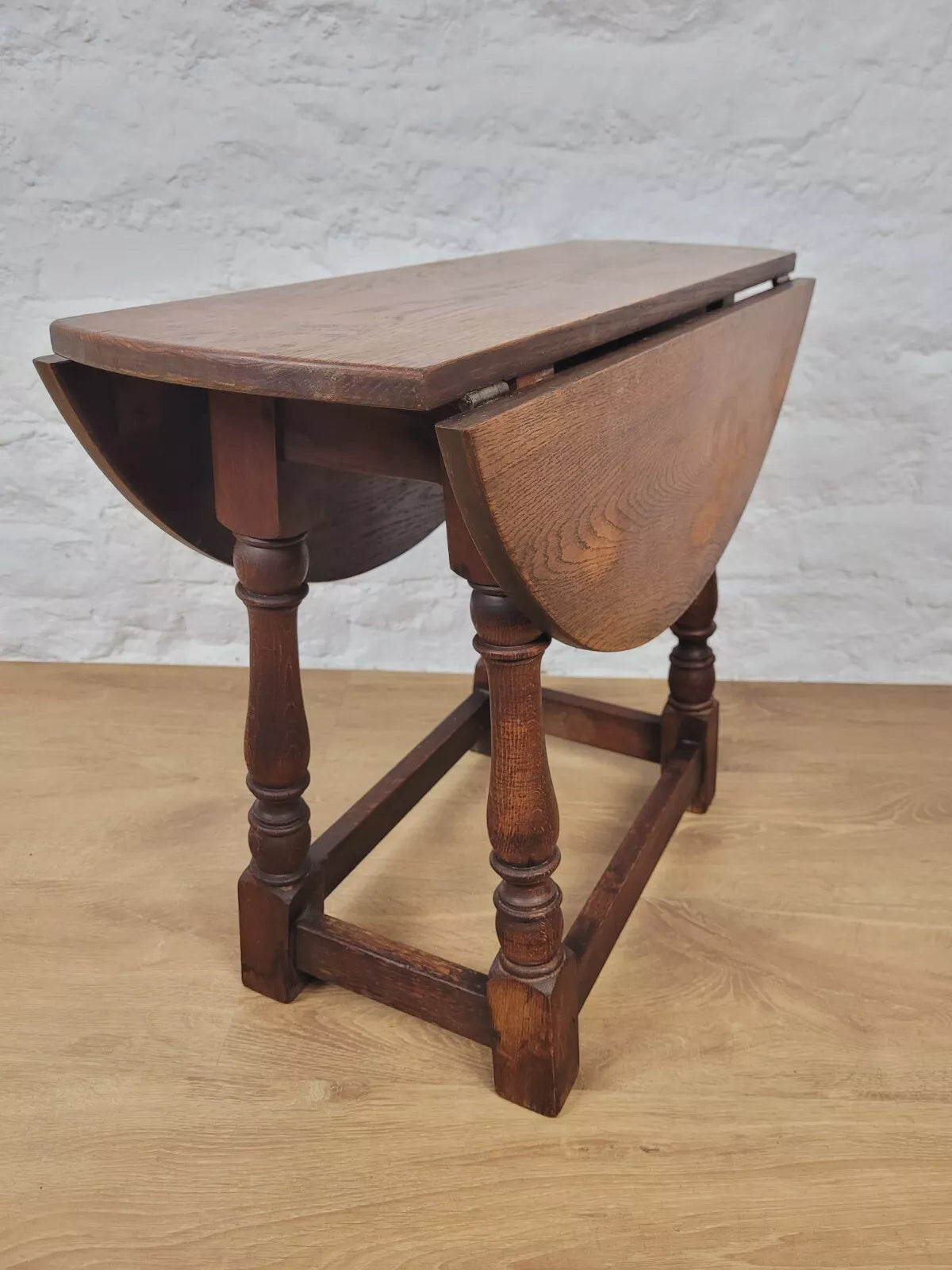 Oak Side Table Drop Leaf Country 19th Century Antique Postage Available