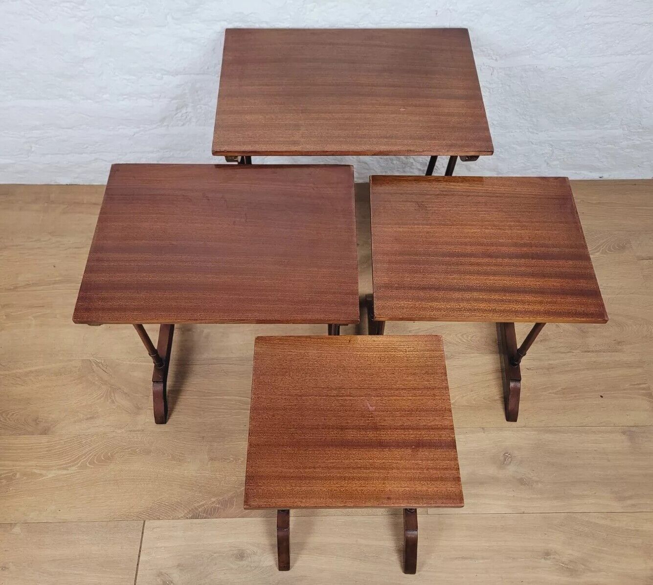 Edwardian Nest of Tables Quartetto Mahogany Rectangular Postage Available