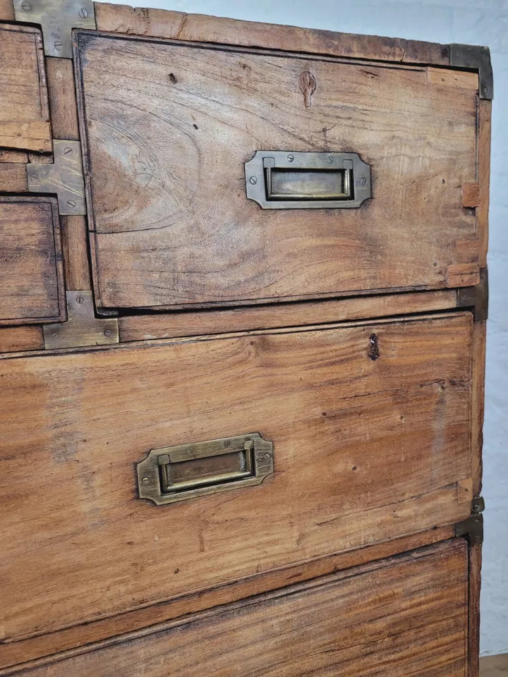 Campaign Chest Of Drawers Camphor 20th Century Brass Handles Delivery Available