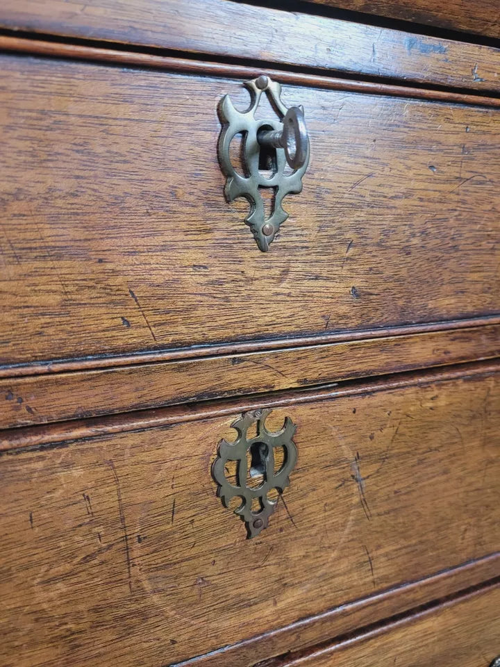 Vintage Writing Bureau Desk Hidden Storage Brass Handles Delivery Available