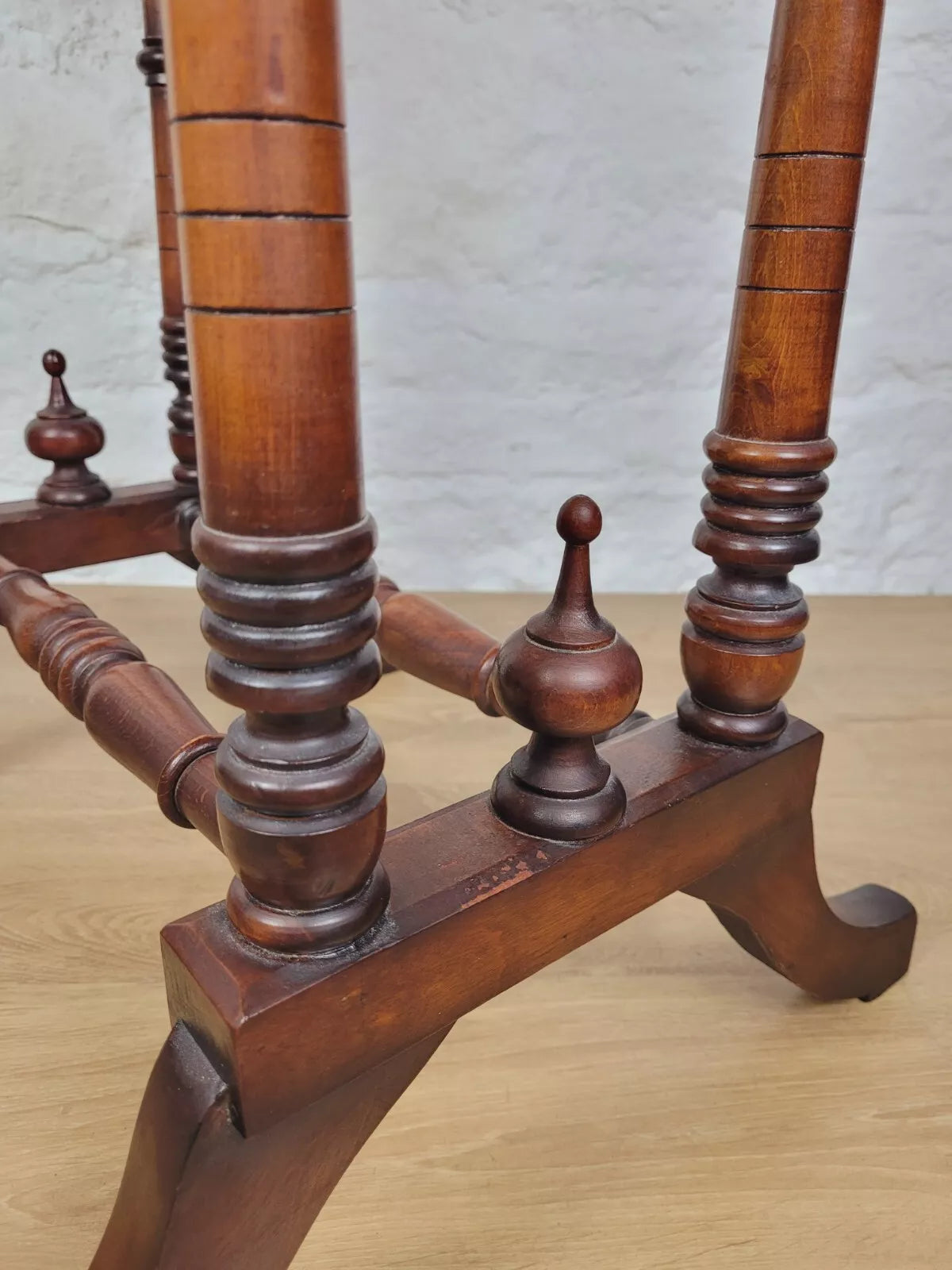 Victorian Occasional Table Carved Finials 19thC Mahogany Postage Available