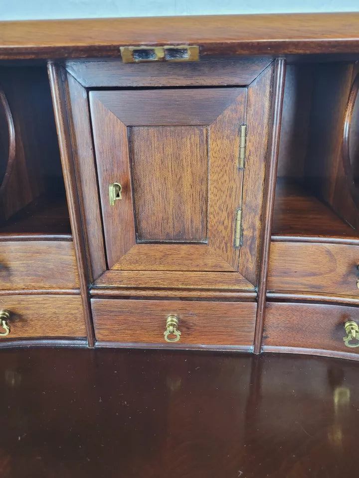 Vintage Writing Bureau Desk Mahogany Key & Lock Brass Handles Delivery Available