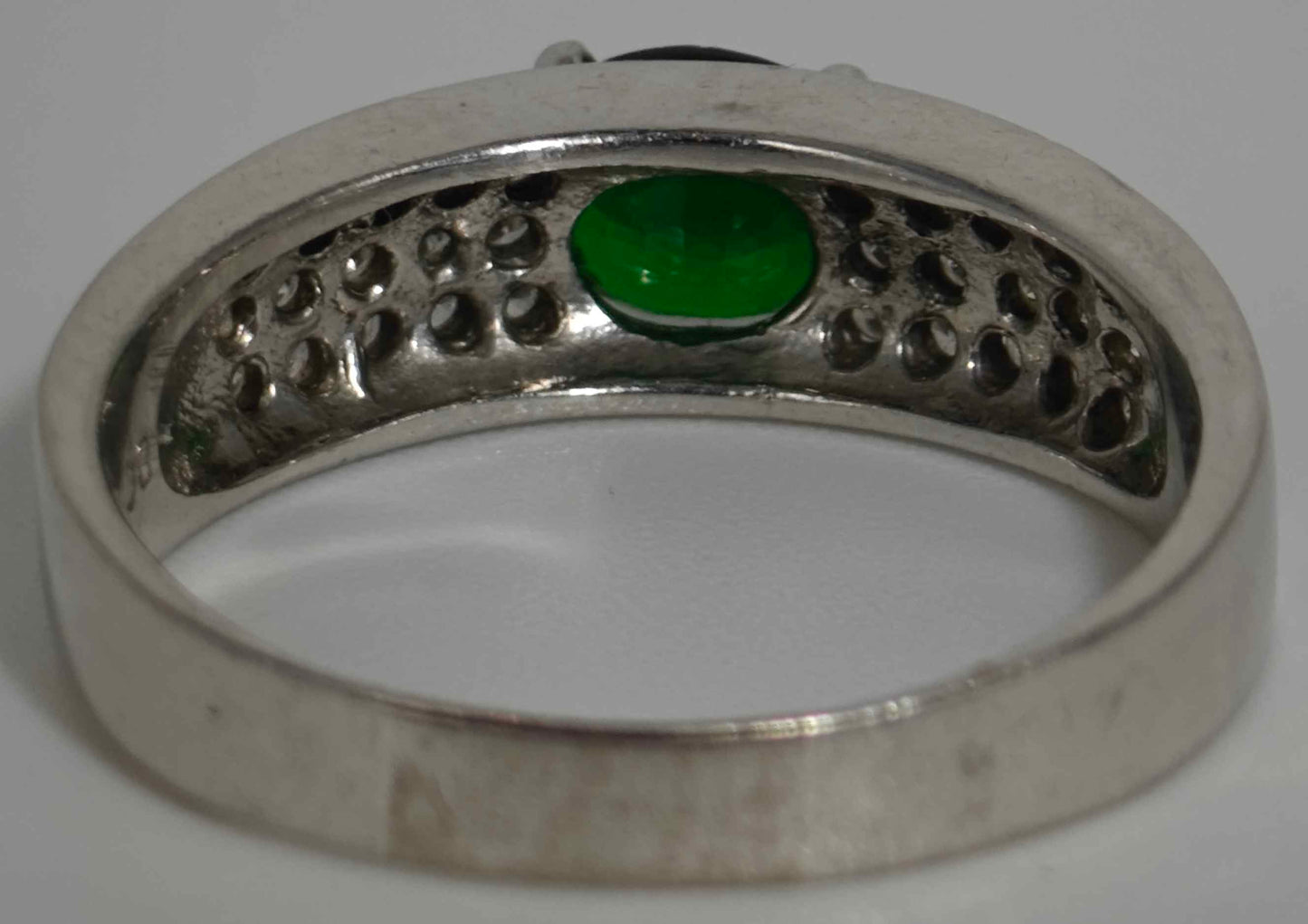 Emerald And Diamond Ring Platinum Hallmarked Jewellery Postage Available