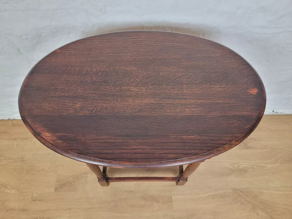 Edwardian Oval Side Table Hall Turned Legs Mahogany English Postage Available