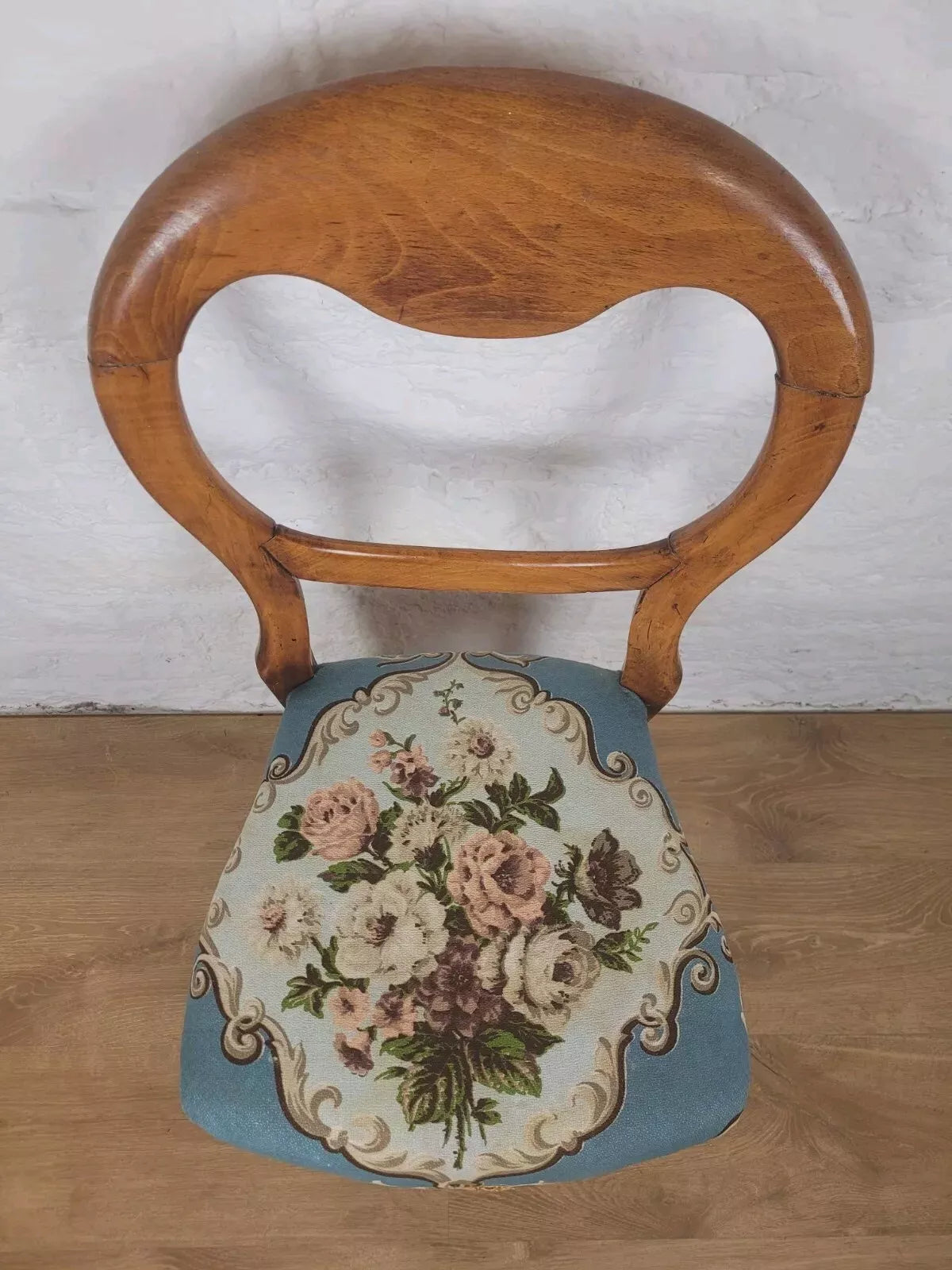 Fruitwood Dining Chair Victorian Balloon Back Upholstered Postage Available