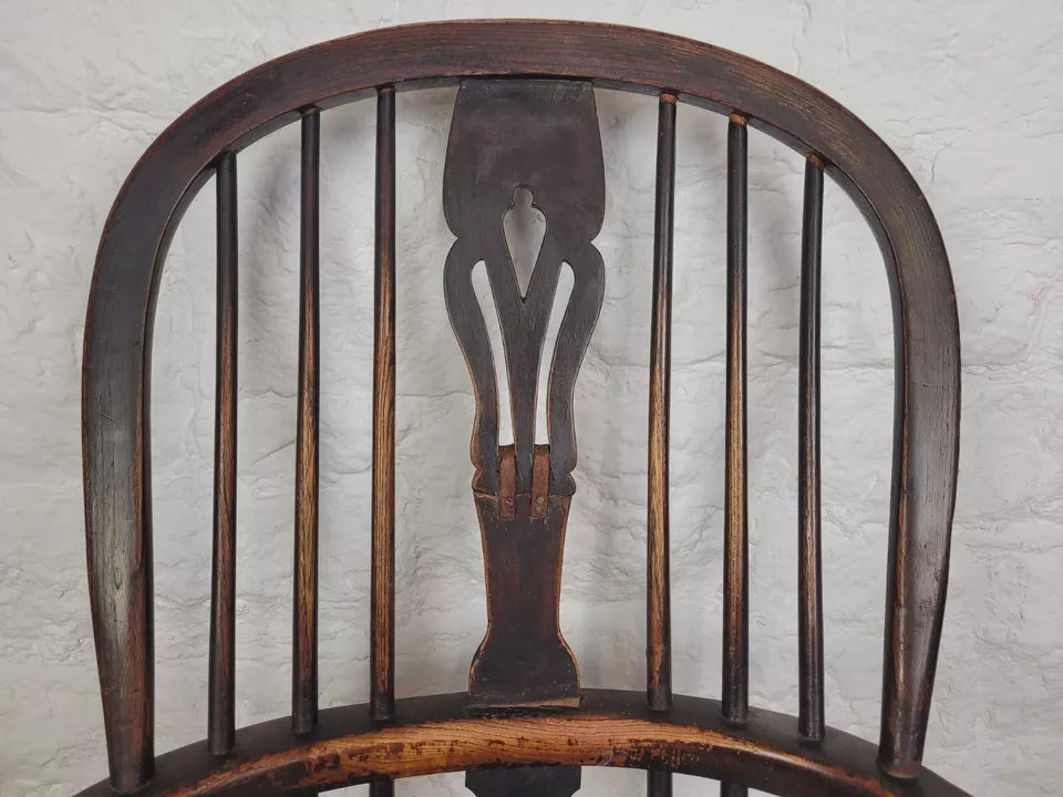 Windsor Armchair Victorian Crinoline Stretcher HoopBack 19thC Delivery Available