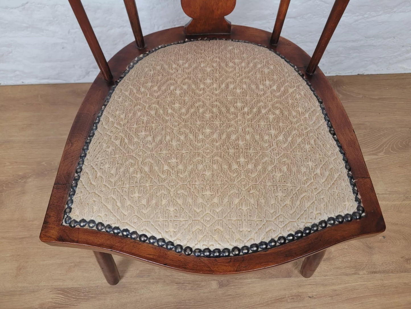 Vintage Bedroom Chair Pierced Back Upholstered Country Postage Available