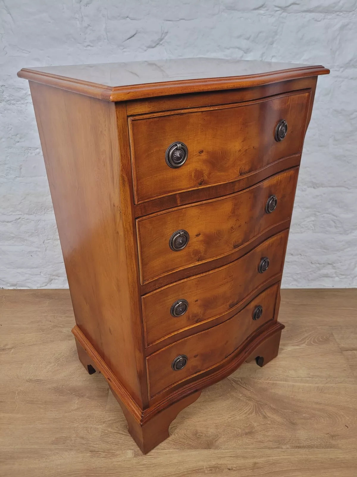 Walnut Chest Of Drawers Serpentine Reproduction Vintage Postage Available