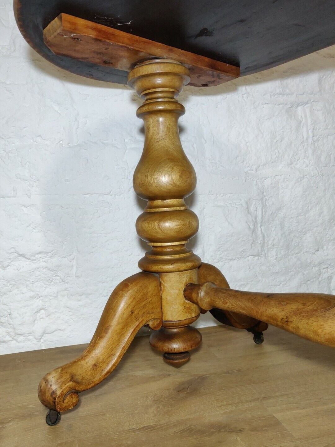 Victorian Oval Window Table Beech Baluster Supports Postage Available