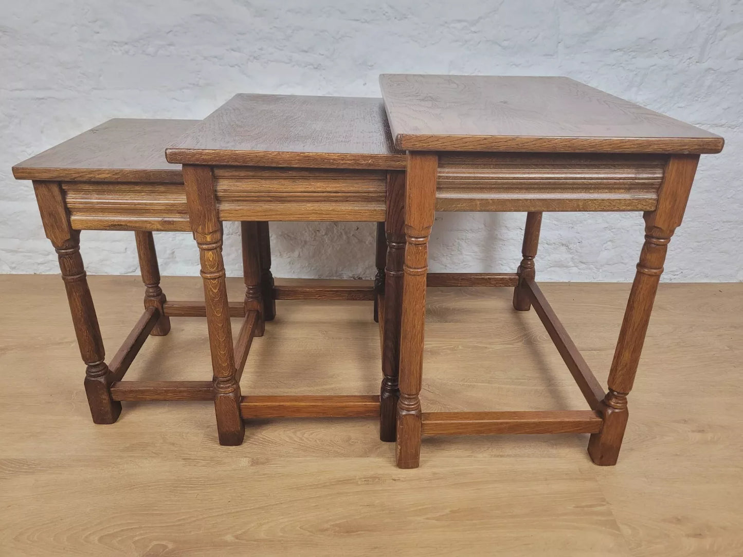 Vintage Nest of Tables Oak Country Rectangular Postage Available