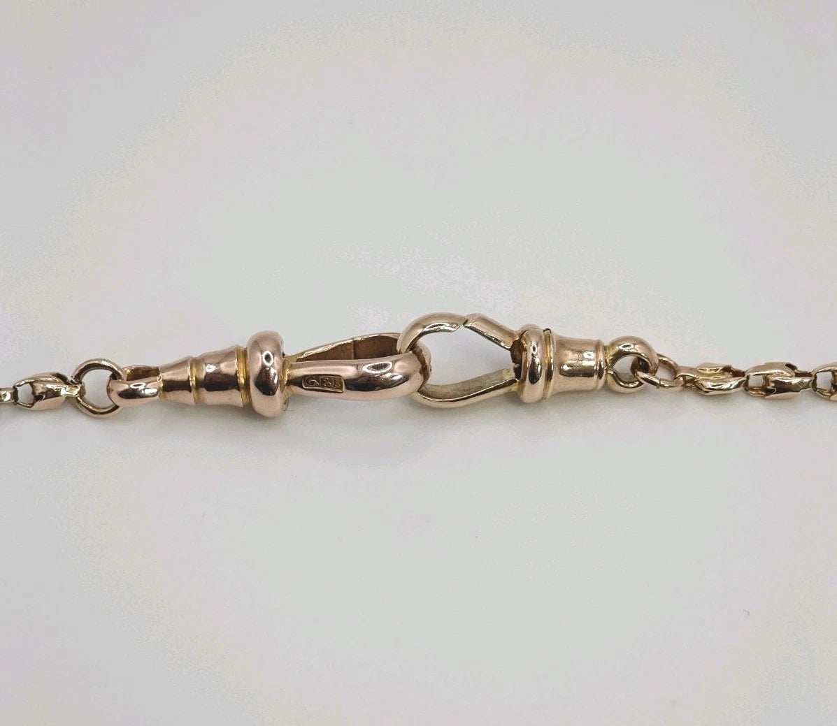 9ct Gold Albert Necklace T-Bar Victorian Charles Daniel Broughton 16.5" Postage