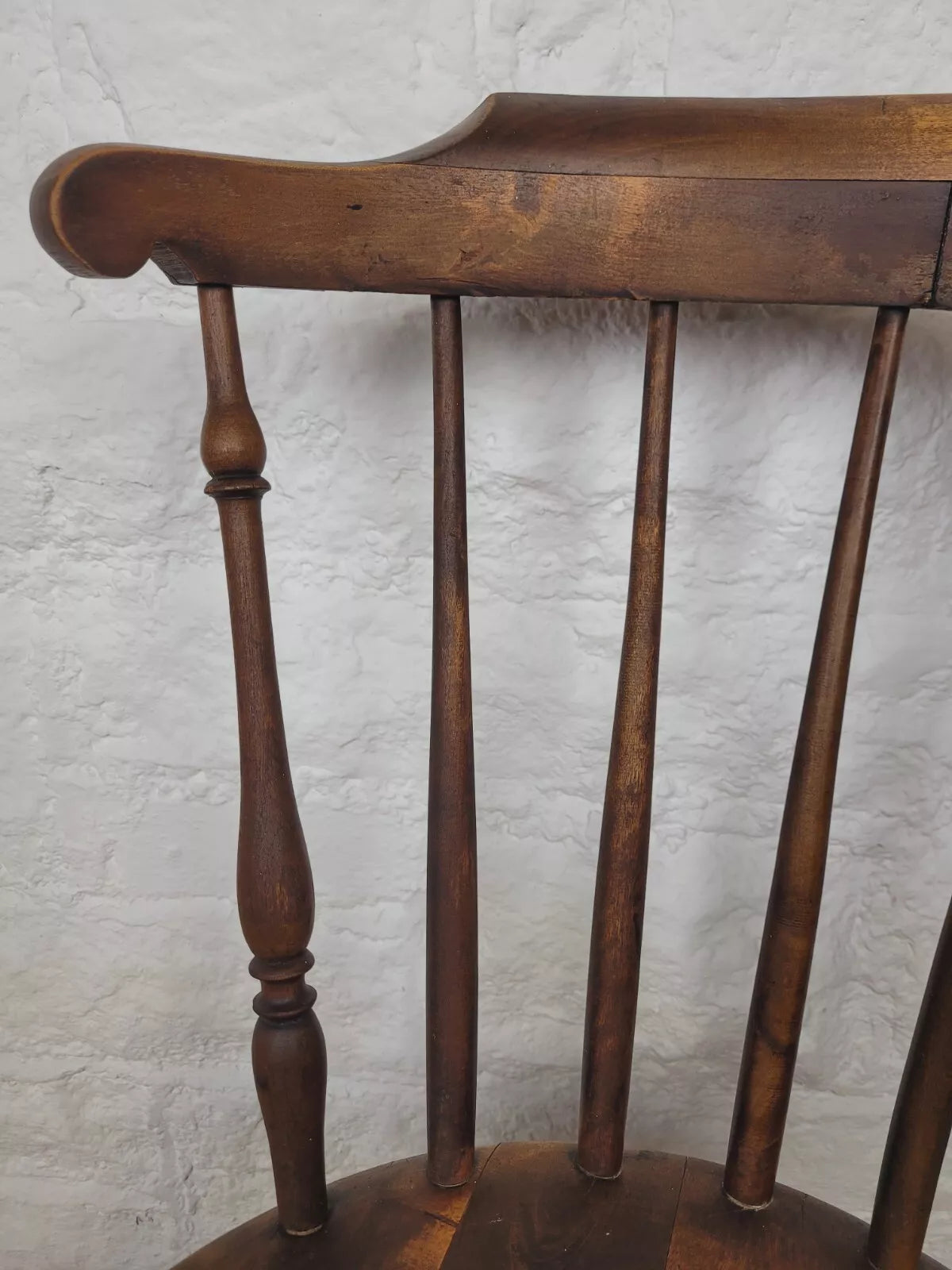 English Penny Windsor Chair Elm Spindle Back Victorian Country Postage Available