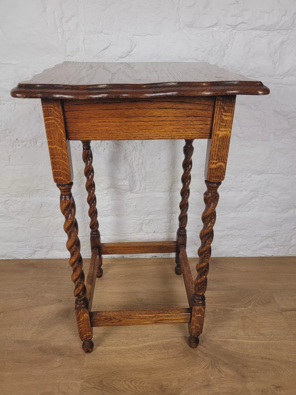 Barley Twist Side Table Oak Figured Country English Postage Available