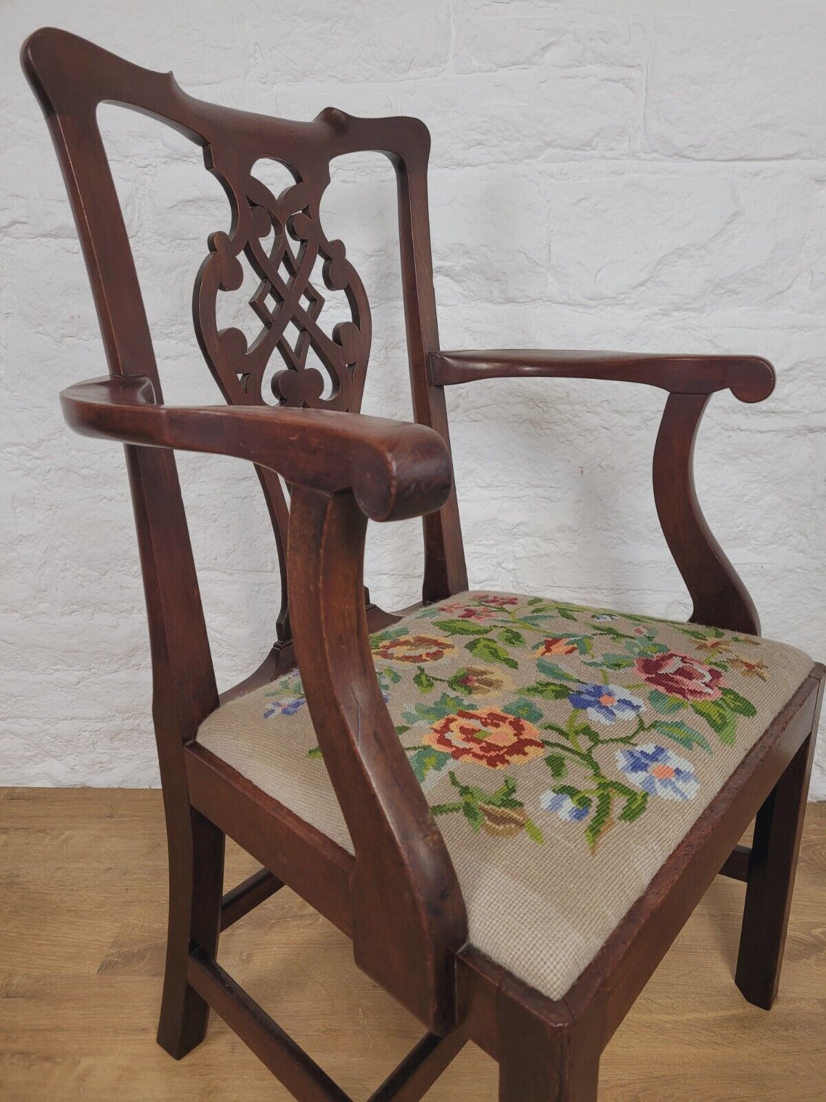 Victorian Armchair Chippendale Style Pierced Splat Back Postage Available