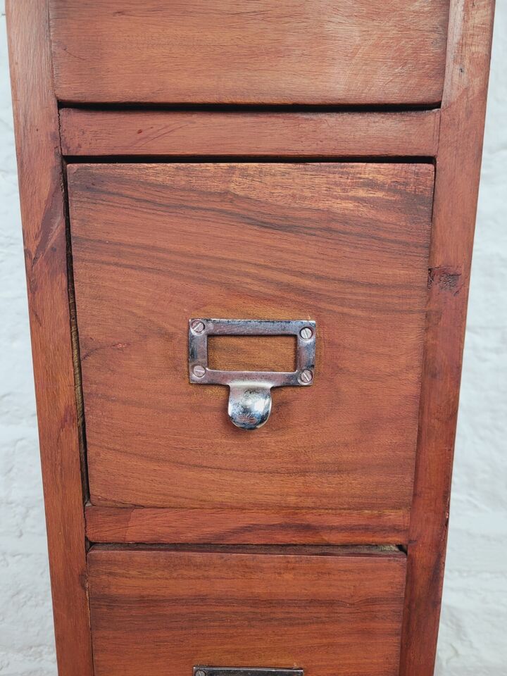 Vintage Filing Cabinet 6 Drawers Storage Tall Mahogany Postage Available