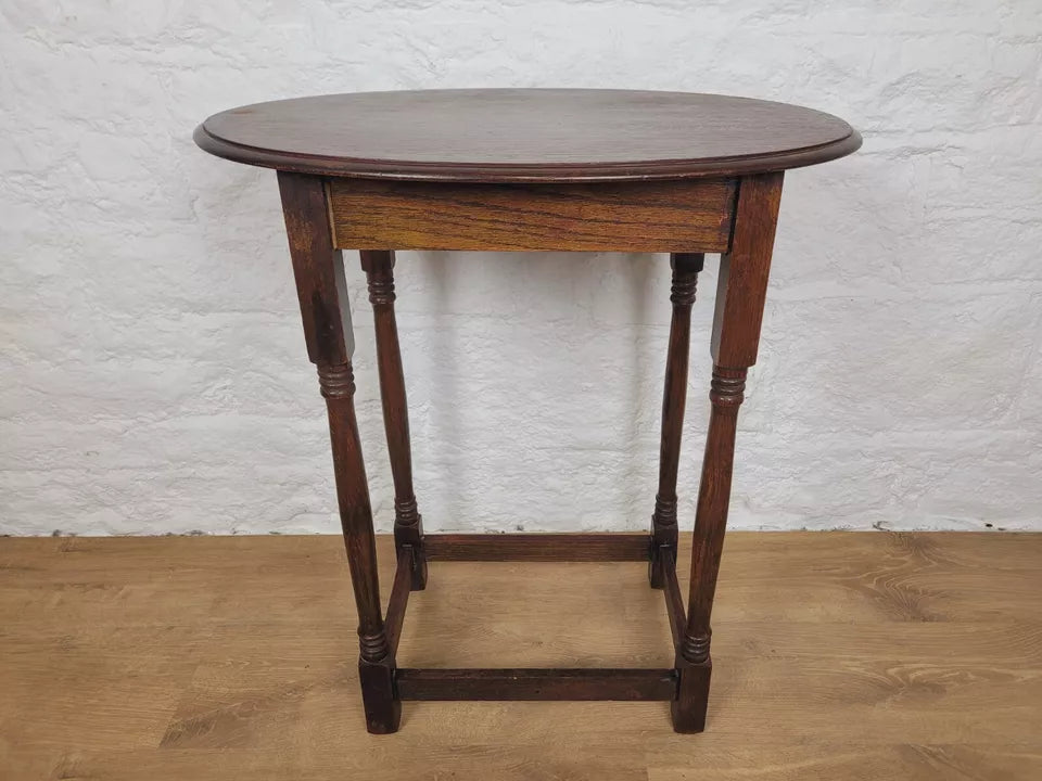 Edwardian Oval Side Table Hall Turned Legs Mahogany English Postage Available