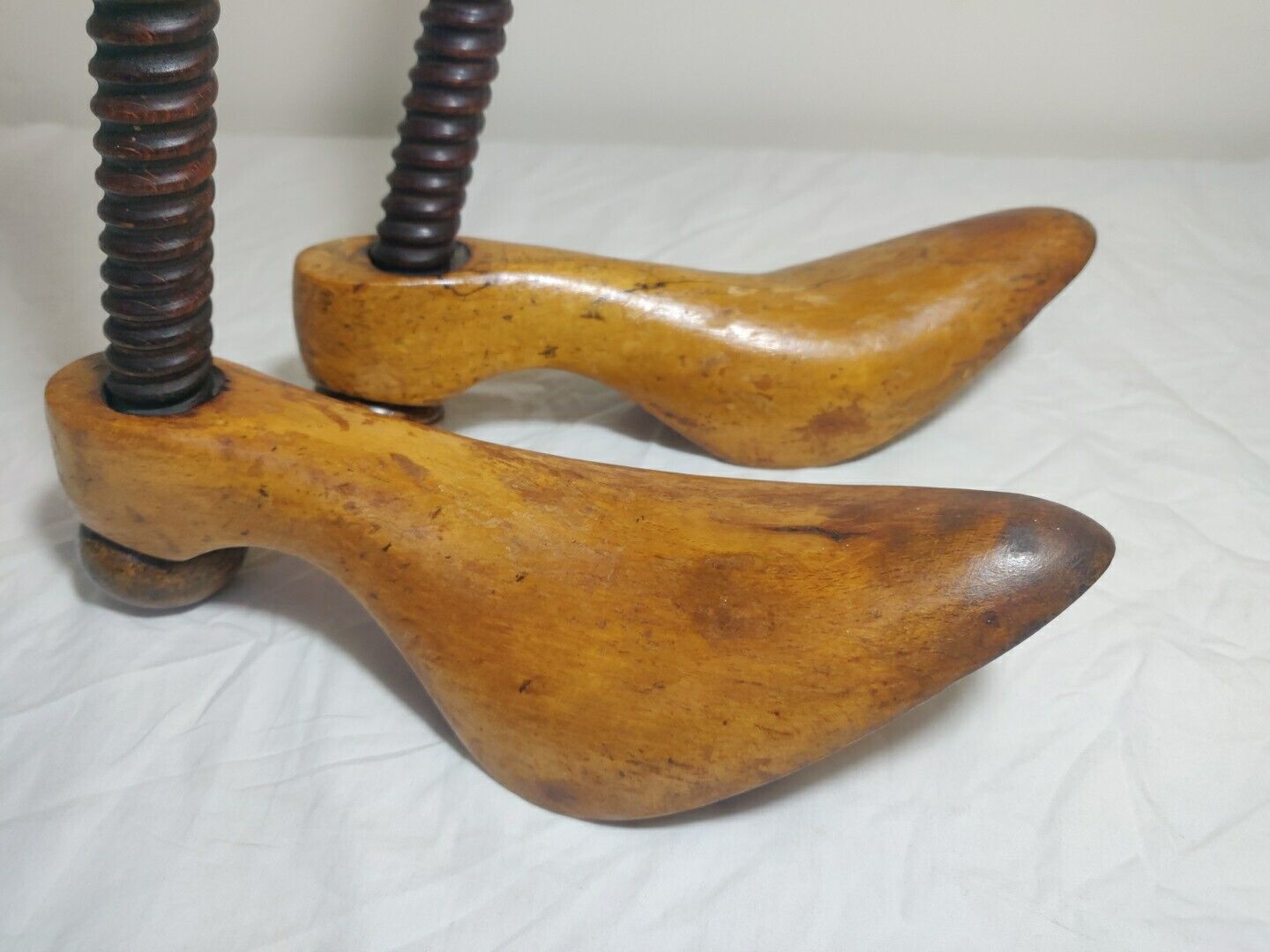 Vintage Turnable Shoe Tree Last Set Original Oak Postage Available