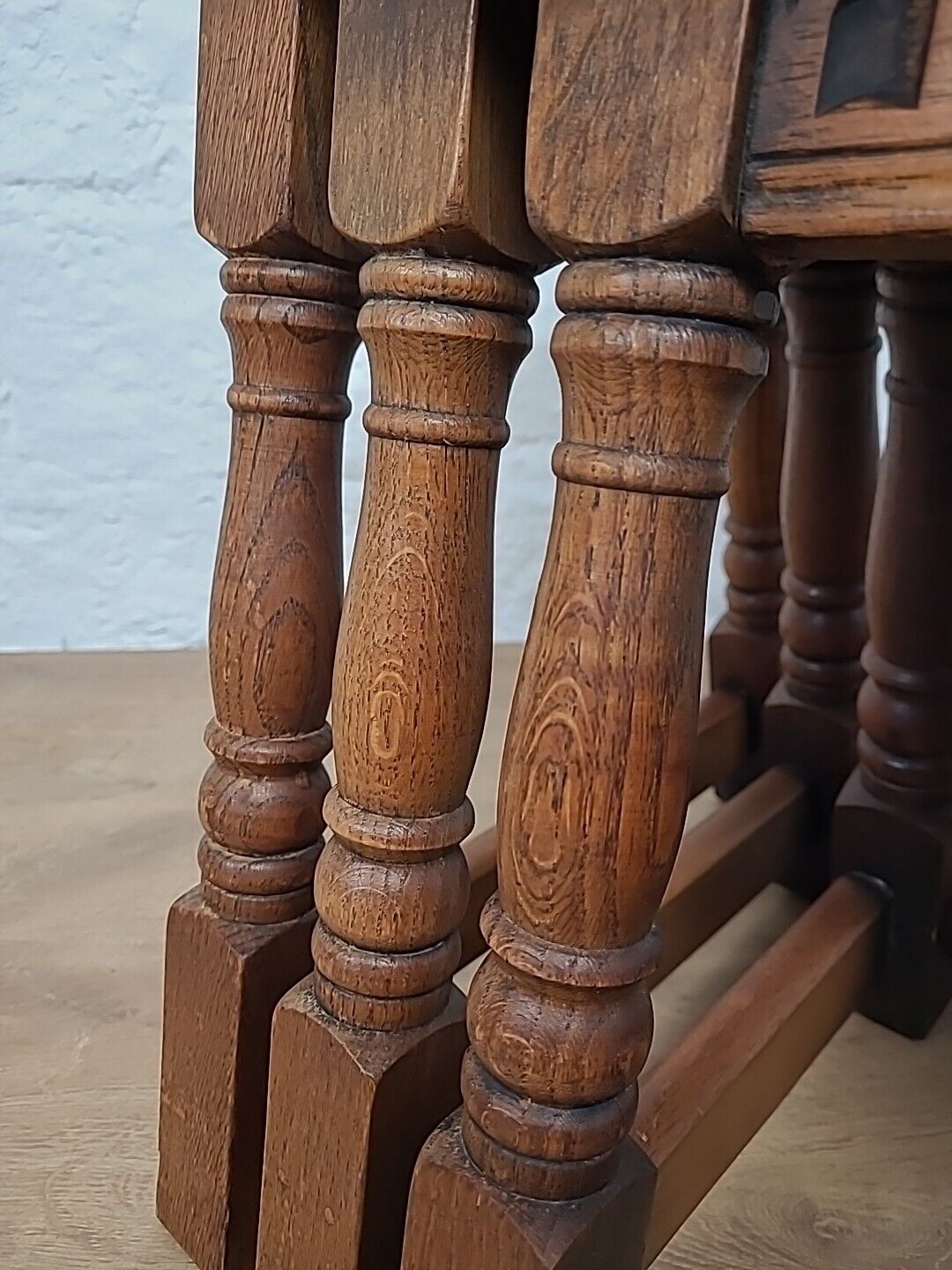 Nest of Tables Oak Carved Country English Rectangular Postage Available