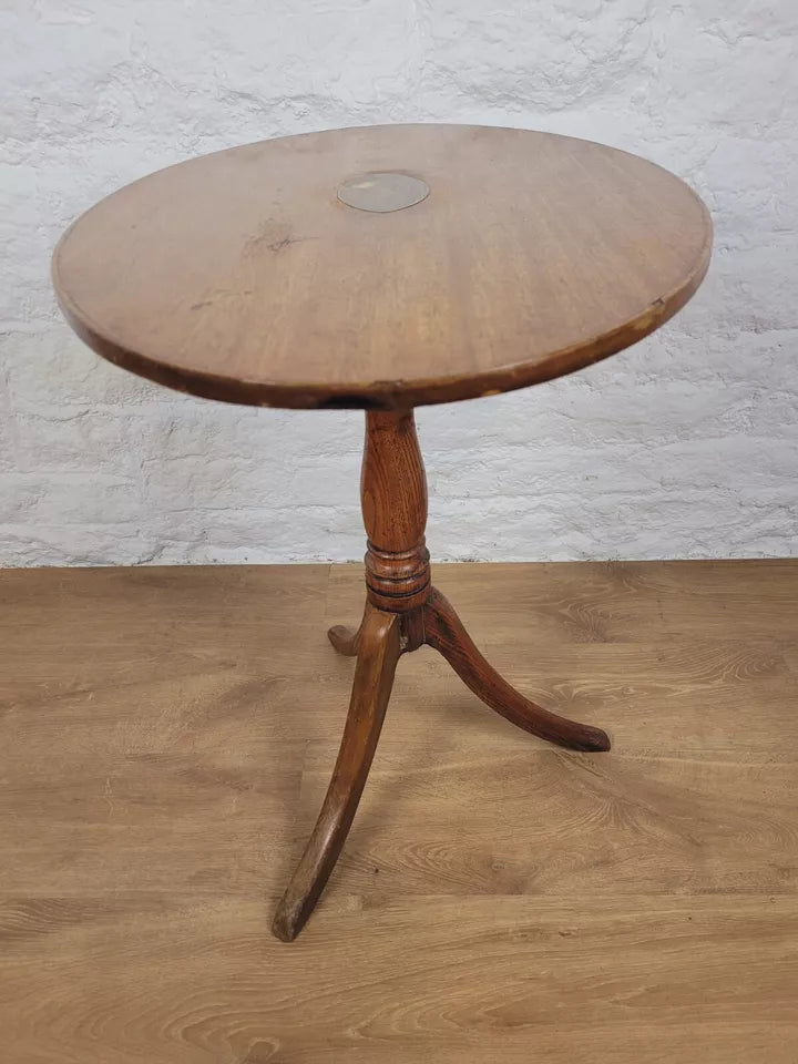 Tripod Tilt Top Table Oval Brass Inset 19th Century Mahogany Postage Available