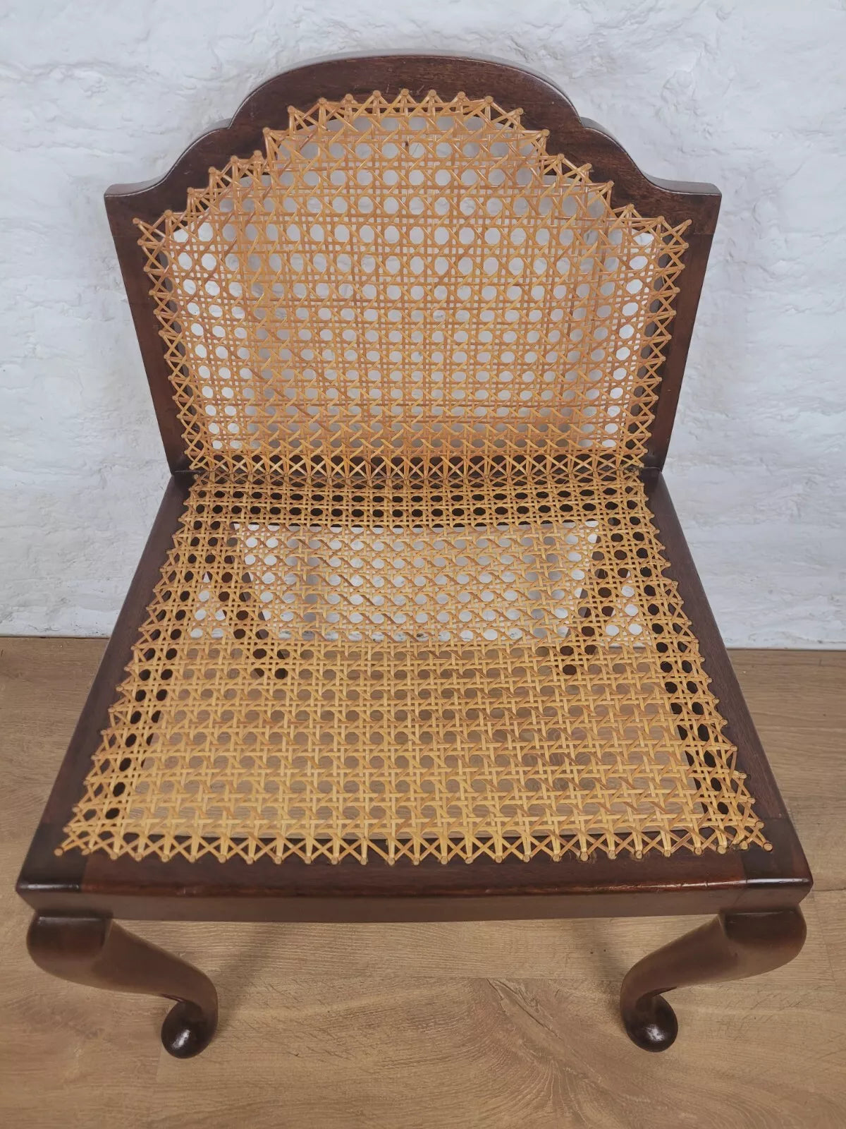 Victorian Cane Bedroom Chair Queen Anne Antique Mahogany Postage Available