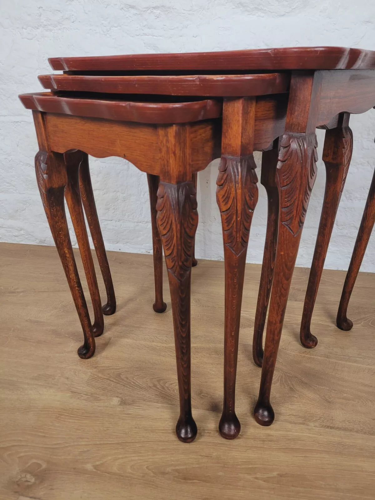 Nest of Tables Bevan Funnell Reprodux Carved Knees English Postage Available