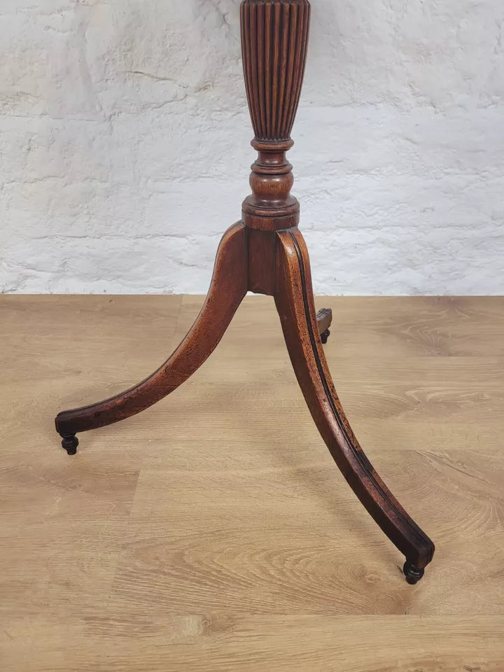 Victorian Pedestal Tripod Table English Carved Turned Postage Available