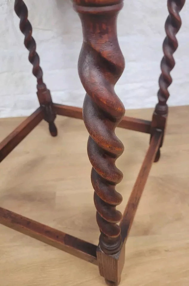 Barley Twist Side Table Pie Crust Country English Mahogany Postage Available