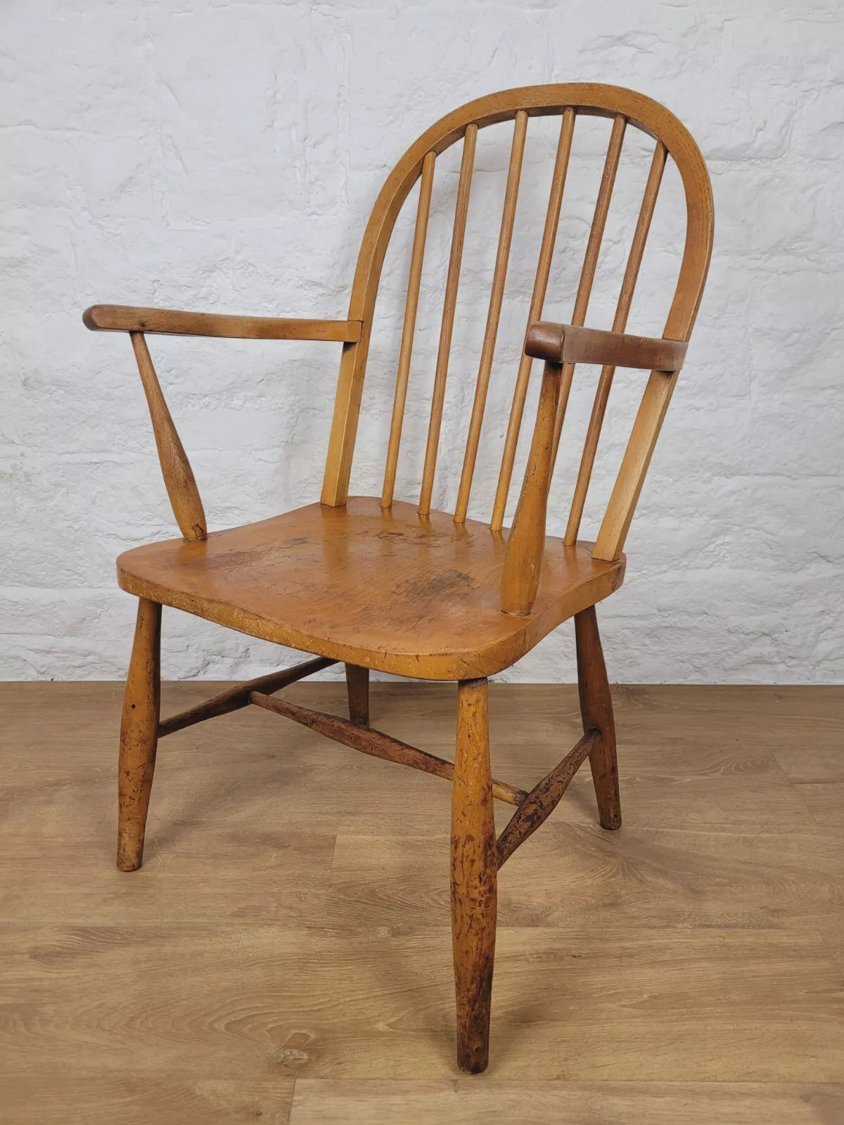 Vintage Carver Armchair Mid 20th Century Beech Spindle Back Postage Available