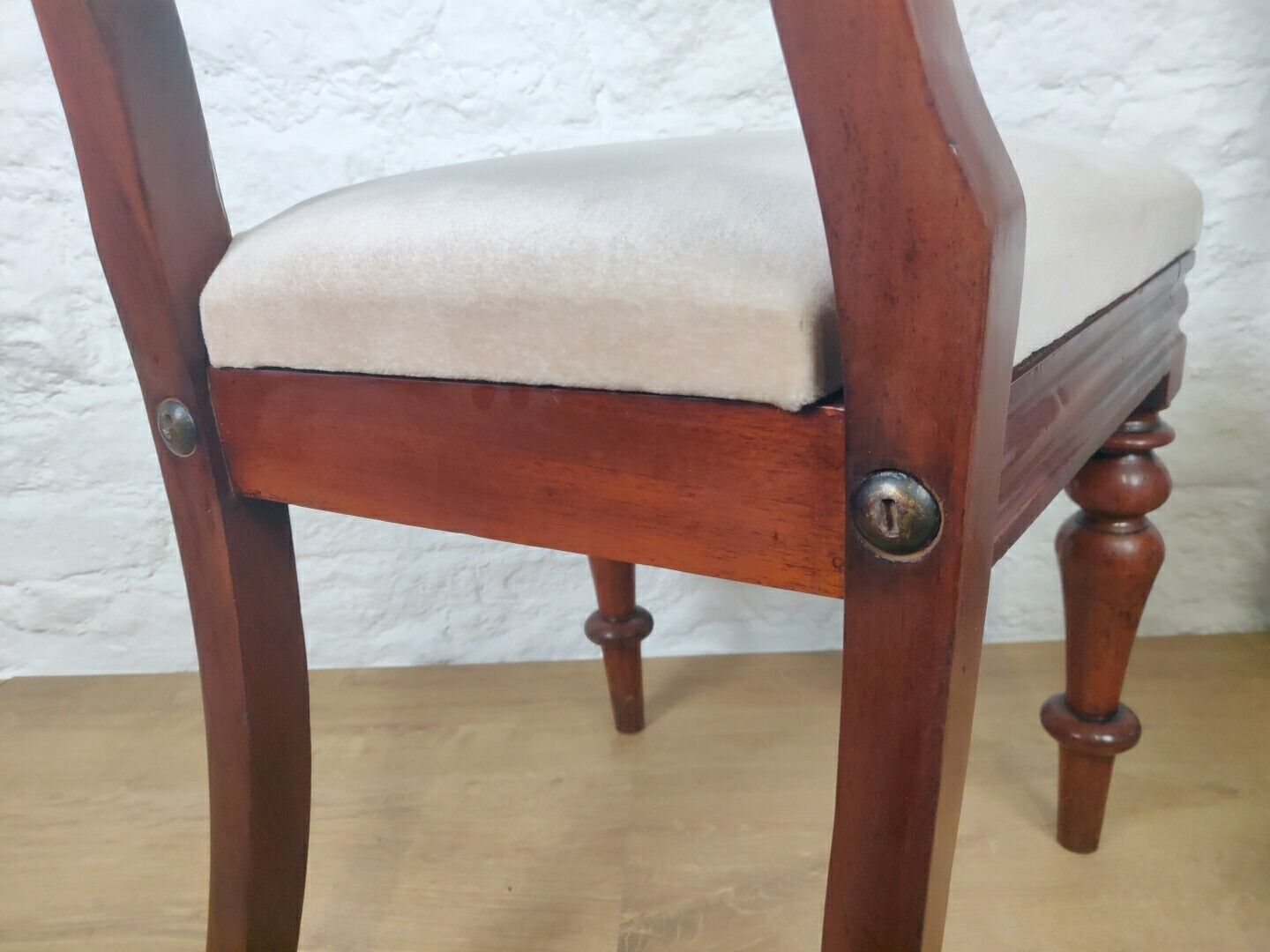 James Reilly Dining Chairs Pair Bulls-eye Ornate 19thC English Postage Available