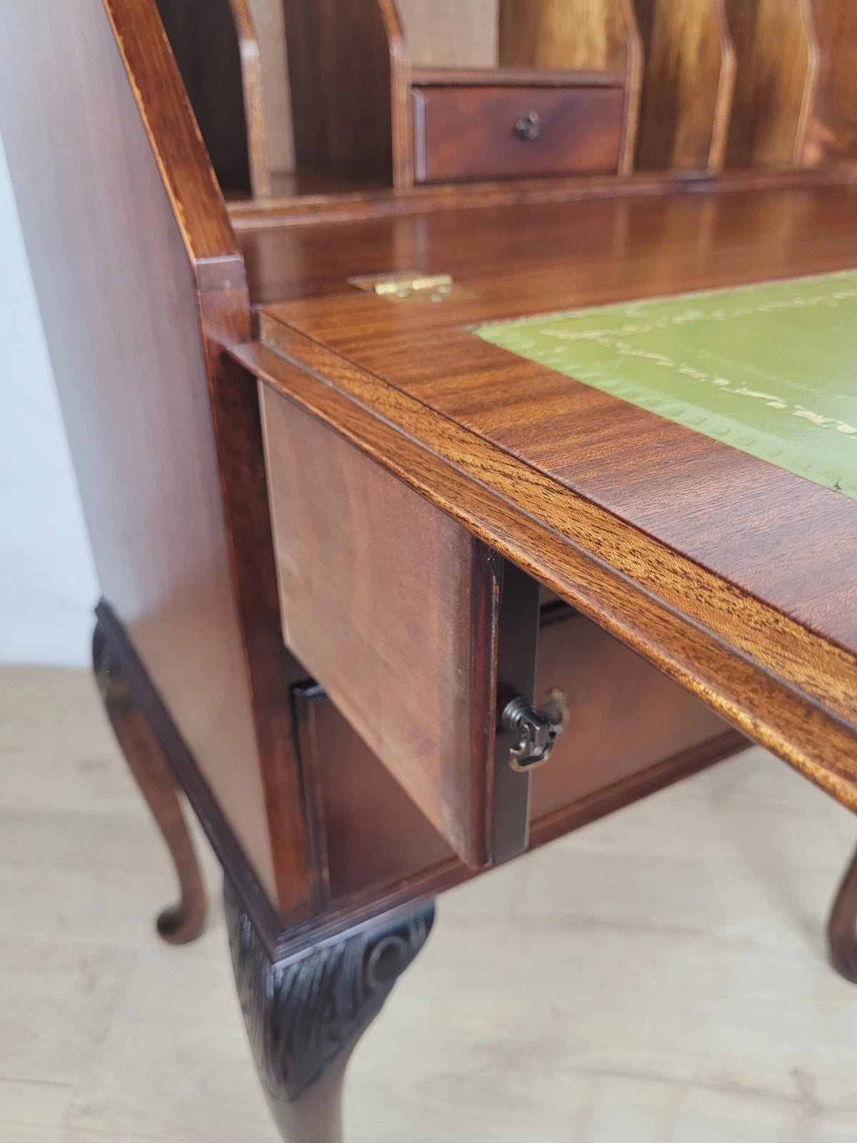 Vintage Writing Desk Bureau Ladies Queen Anne 1940 Lock & Key Delivery Available