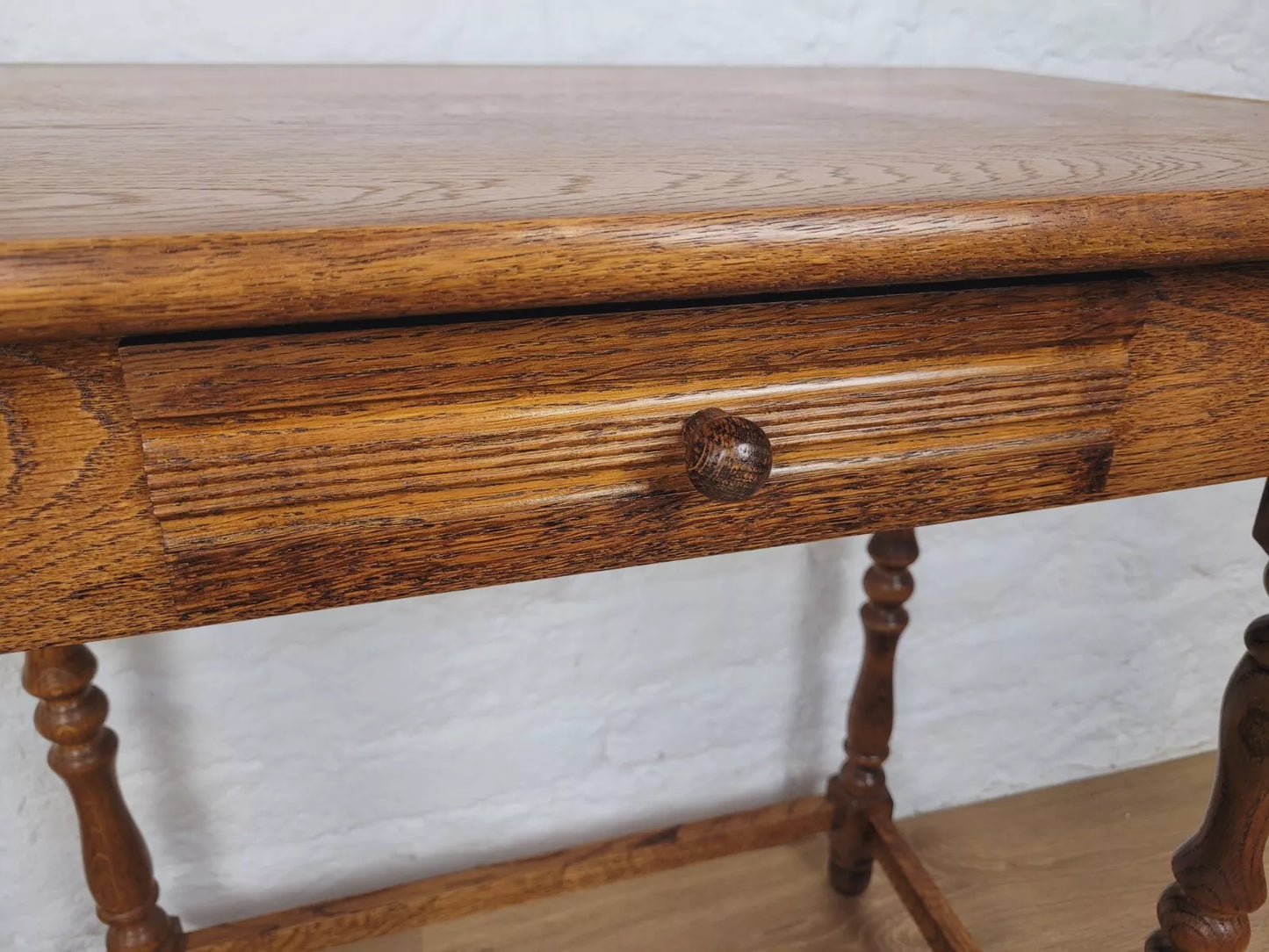 English Side Table Oak Mid Century Hall Table Drawer Country Postage Available