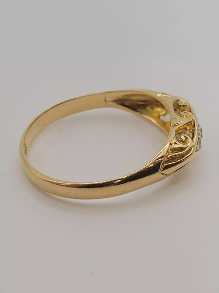 Gold Five Diamond Ring 18ct Edwardian Postage Available