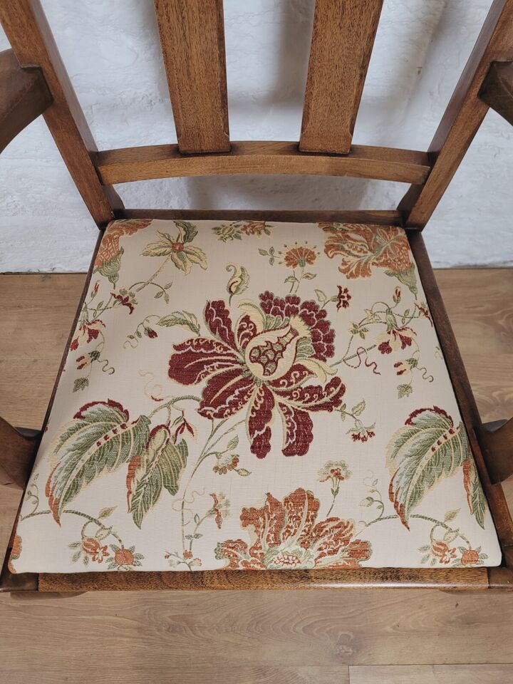 Oak Carver Armchair Claw & Ball Floral Upholstered Vintage Postage Available