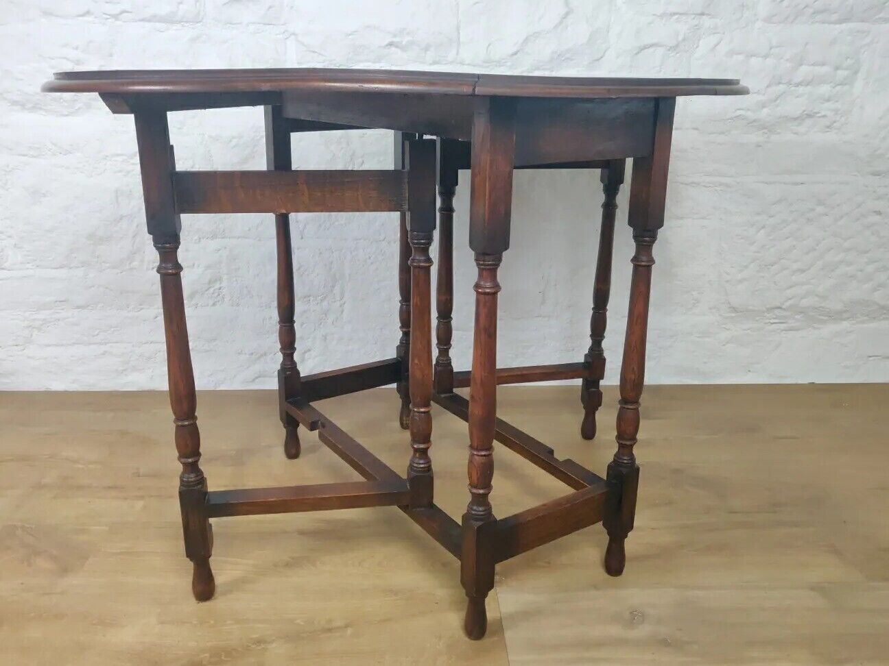 Oak Drop Leaf Table Gateleg Turned Legs Antique Victorian Postage Available