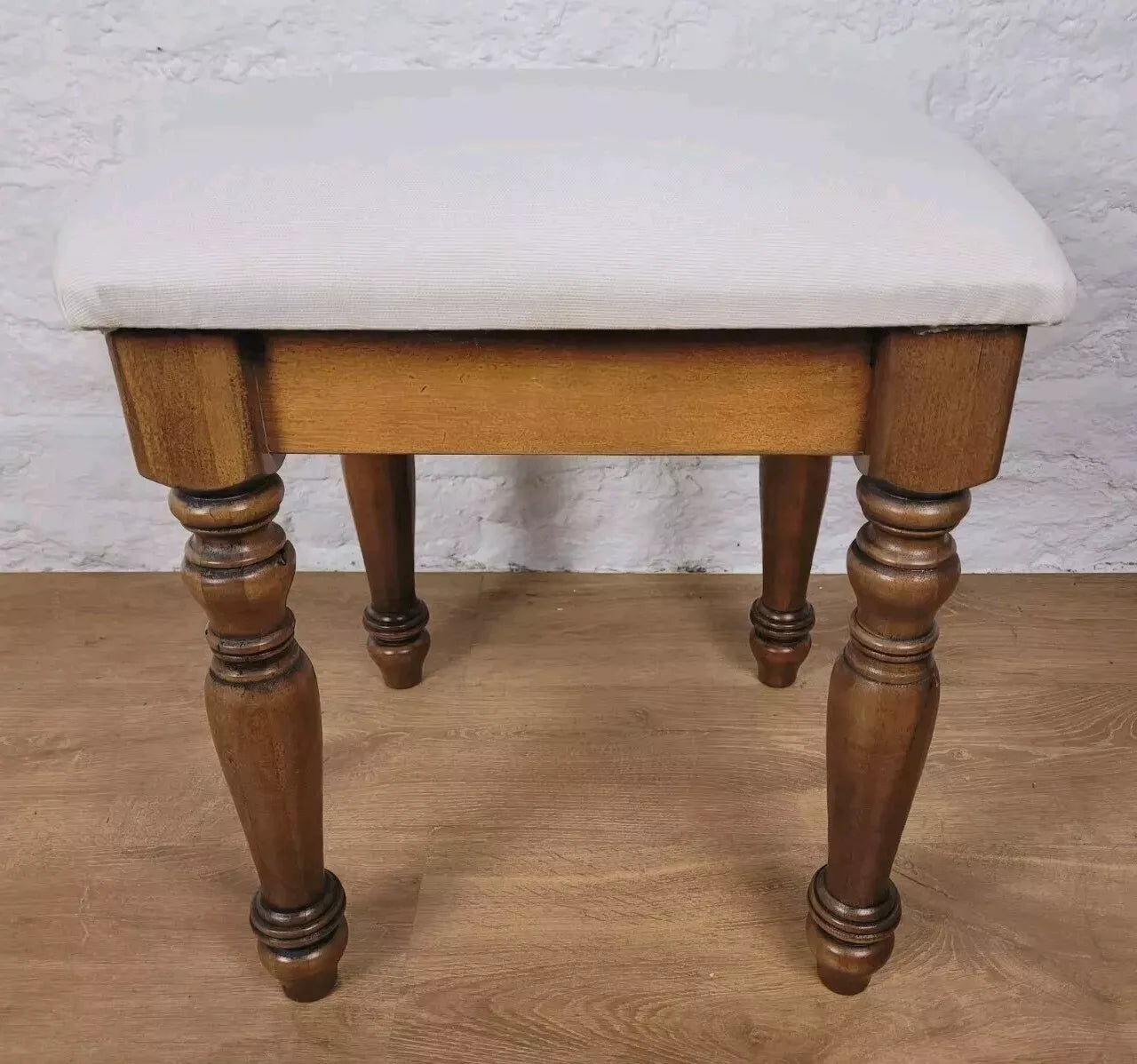 Willis Gambler Dressing Stool Vintage Mahogany Upholstered Postage Available